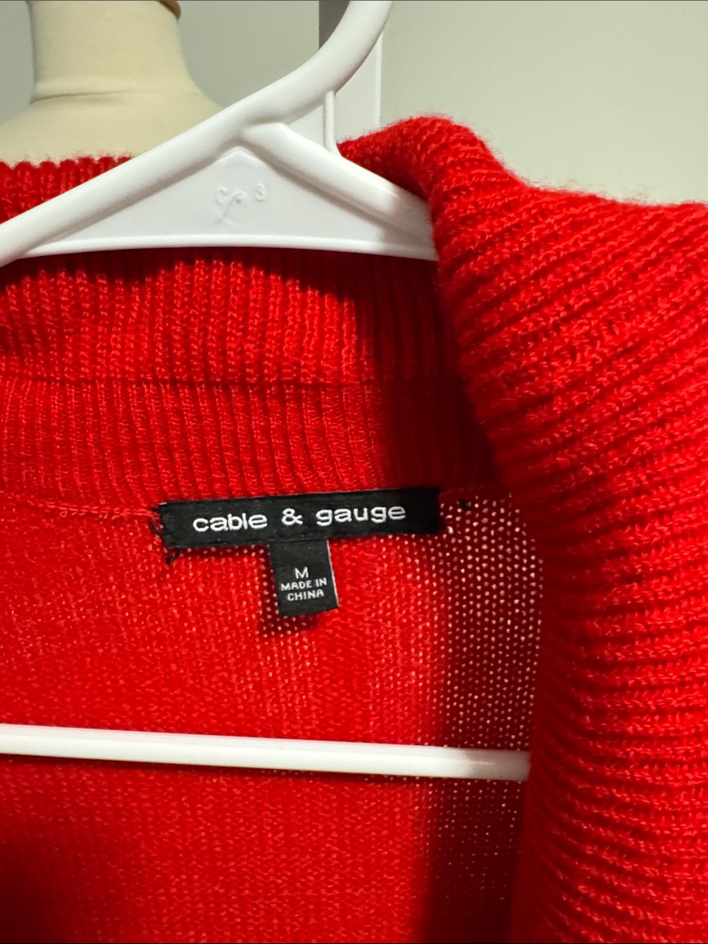 Cable & Gauge Red Draped Open-Front Cardigan - Picture 2 of 3